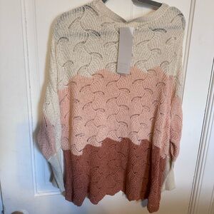1.4.3. Story by Line Up Cream and Pink Knit Sweater